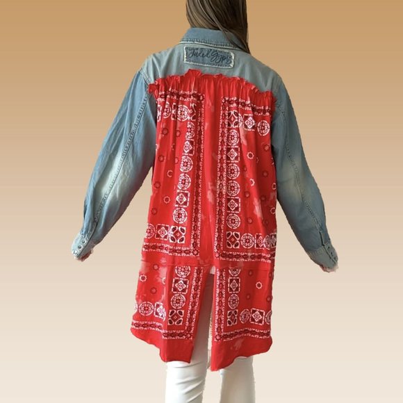 Cowtown Denim Shirt Jacket Size S/M - Picture 1 of 5